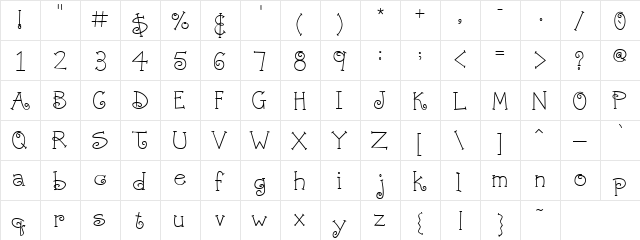 Scrap Swirl Regular font glyphpreview
