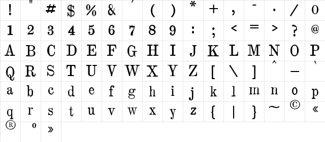 Brokgauz & Efron Regular font glyphpreview
