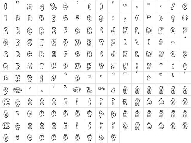 Vampire Bride Engraved Regular font glyphpreview