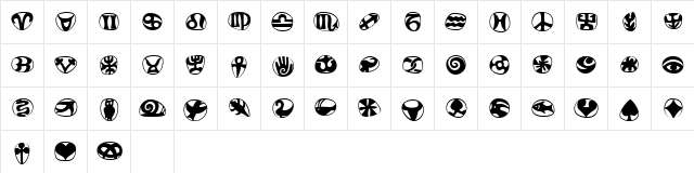 FrutigerSymbols Regular font glyphpreview