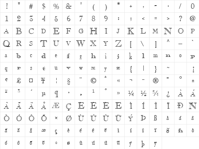 Sketchy Regular font glyphpreview