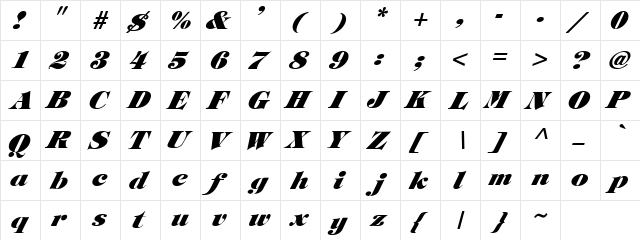 Fictive Regular font glyphpreview
