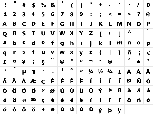 FreewayBlack Medium font glyphpreview