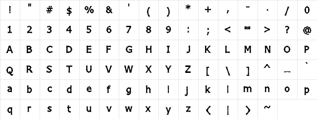 Kenny Samps Regular font glyphpreview