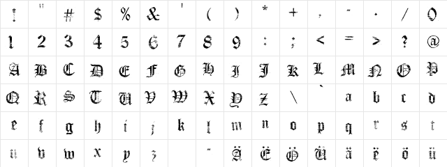 Faith Collapsing Regular font glyphpreview