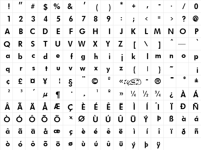 Futurist Fixed-width Bold font glyphpreview
