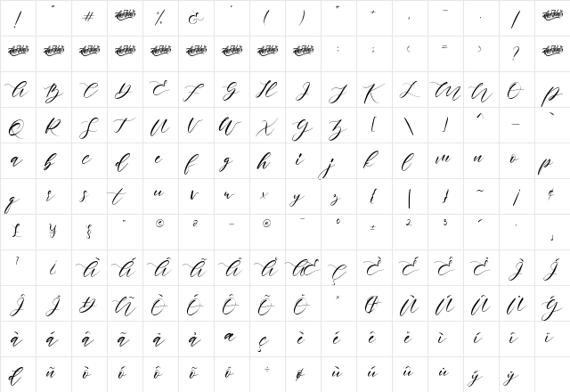 Rosadetta Regular font glyphpreview