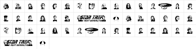 TNGcast Regular font glyphpreview