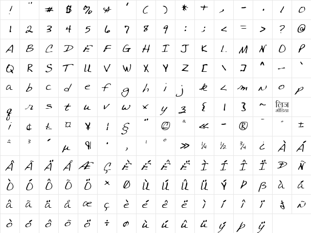 LEHN198 Regular font glyphpreview