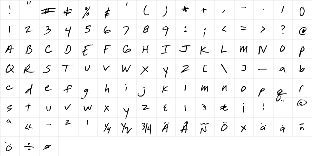 FG Hilda Regular font glyphpreview