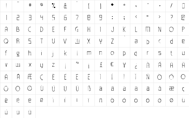 Eden Mills Gaunt Regular font glyphpreview