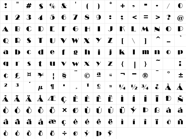 PT Capone Normal font glyphpreview