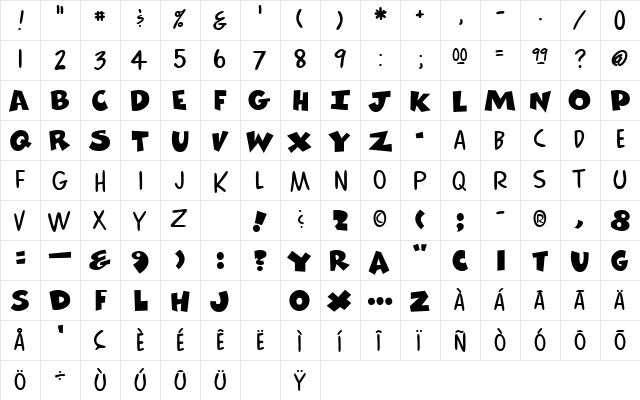 Comicbook Regular font glyphpreview