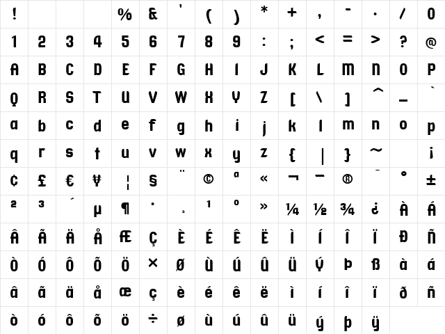 TangientGD Regular font glyphpreview