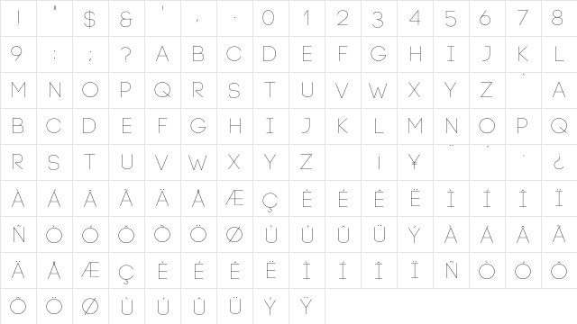 Code Light Regular font glyphpreview