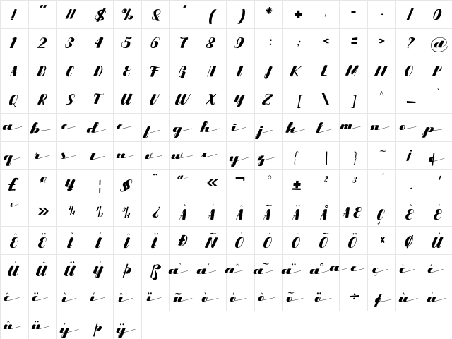 Starling Regular font glyphpreview