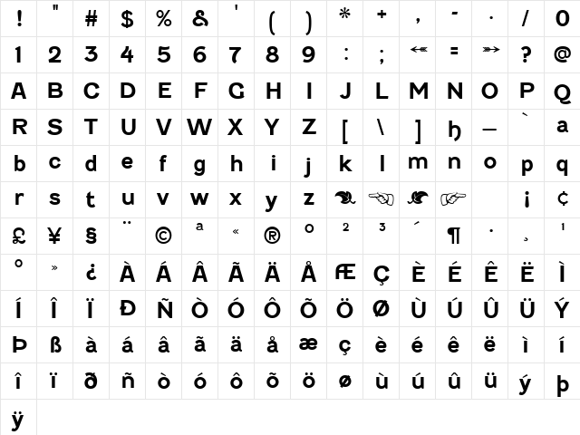 Fenwick Bold font glyphpreview