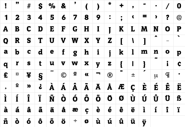 Congress-Heavy Regular font glyphpreview