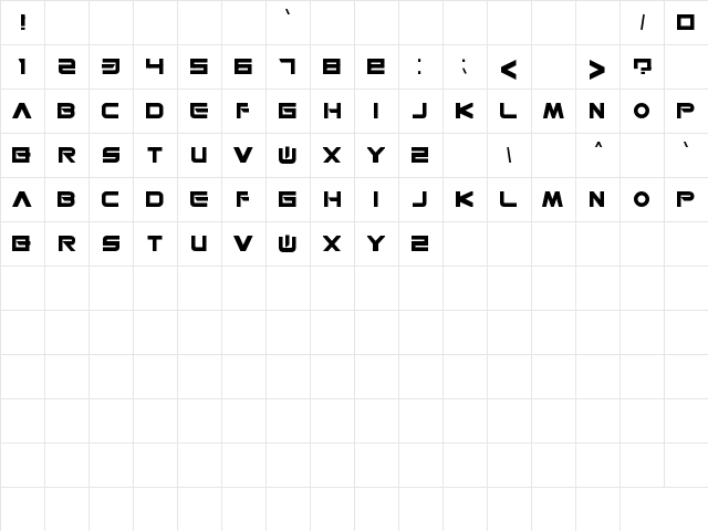 Space Station 77 Regular font glyphpreview