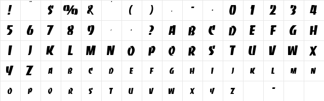 Slabface Regular font glyphpreview