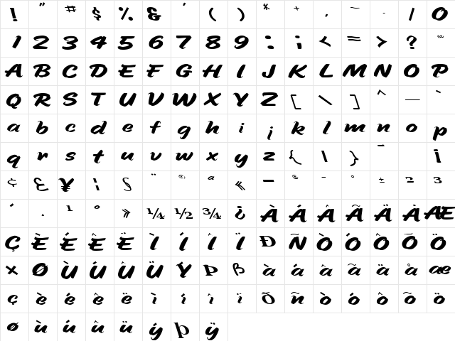 Screw Regular font glyphpreview