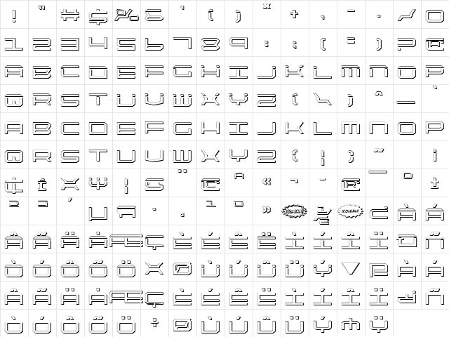 QuickTech Shadow Shadow font glyphpreview