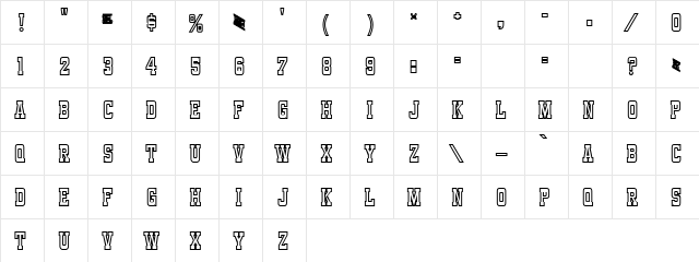 Funland Park Open JL Regular font glyphpreview