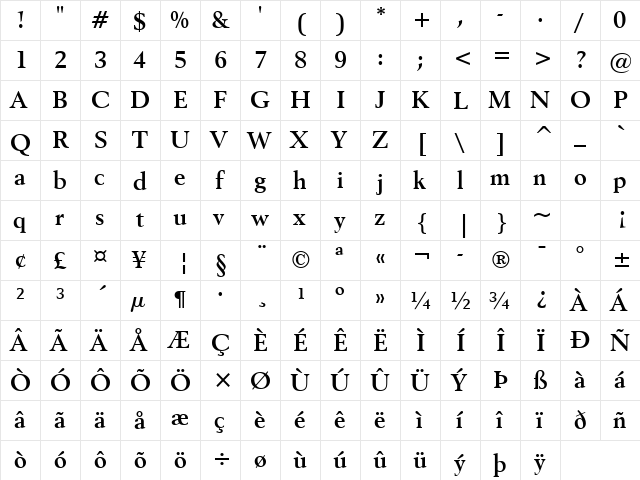 Revival565 BT Bold font glyphpreview