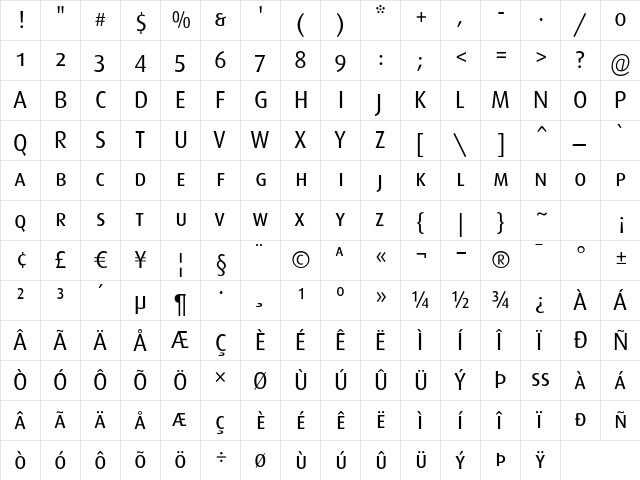 DaxRegularCaps Regular font glyphpreview