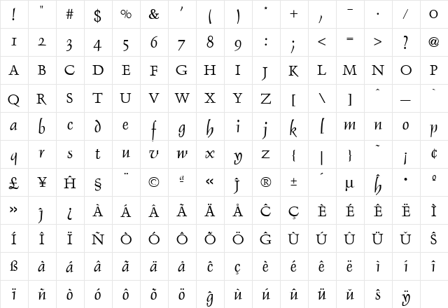 Dauphin Eo Regular font glyphpreview