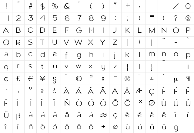 NapoliSerial-Light Regular font glyphpreview