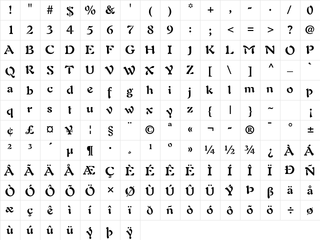 Auriol LT Std Bold font glyphpreview