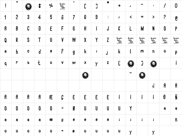 Rounder Dirty Team Regular font glyphpreview