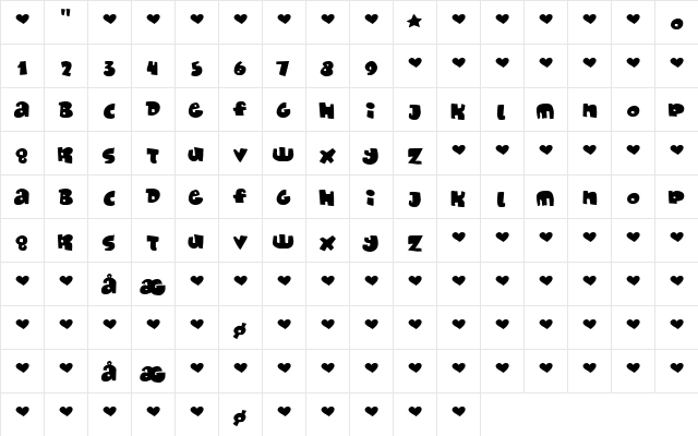 Monafont Regular font glyphpreview