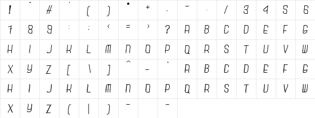 Breadly Italic font glyphpreview