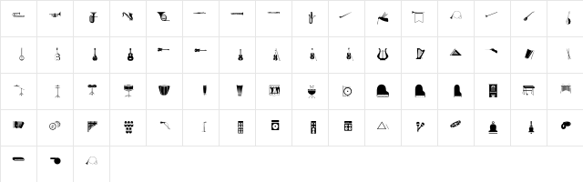 Music Regular font glyphpreview