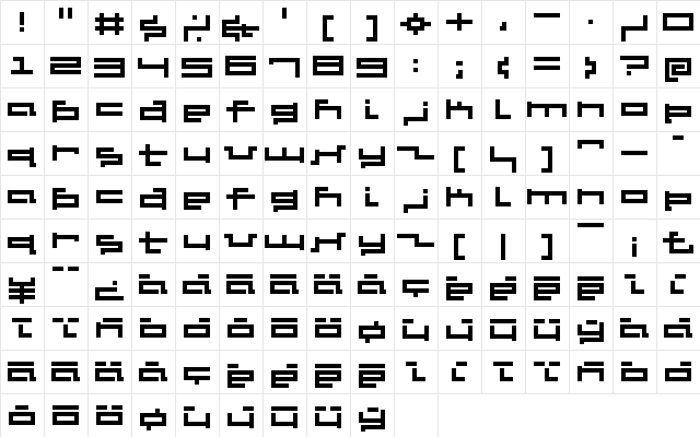 V5 Cuadra2 Thick font glyphpreview