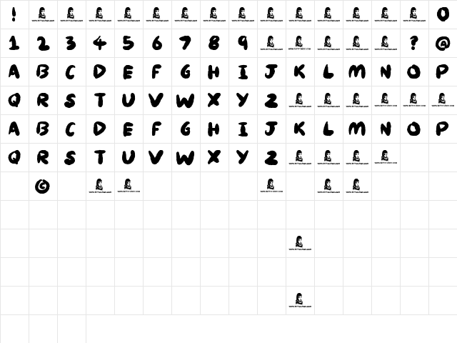 Knackers Regular font glyphpreview