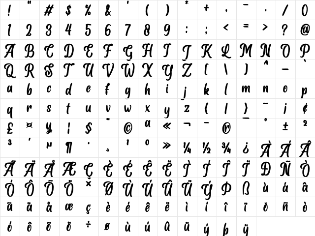 Albertho Regular font glyphpreview