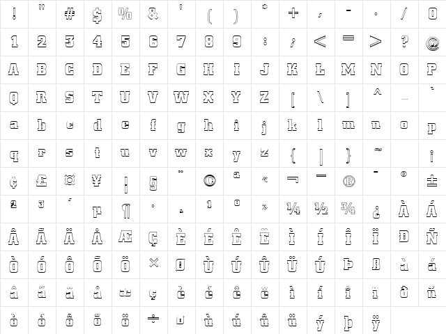 Borghs-Hollow Normal font glyphpreview