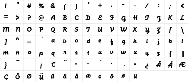 Function-Script Regular font glyphpreview