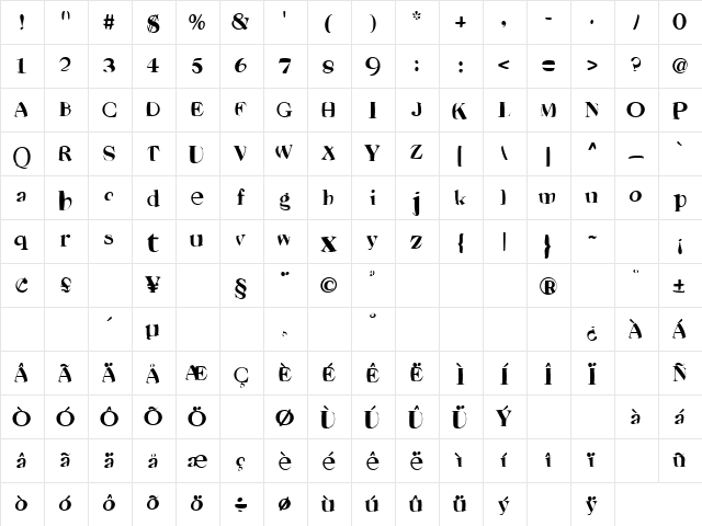 SuessFont Regular font glyphpreview