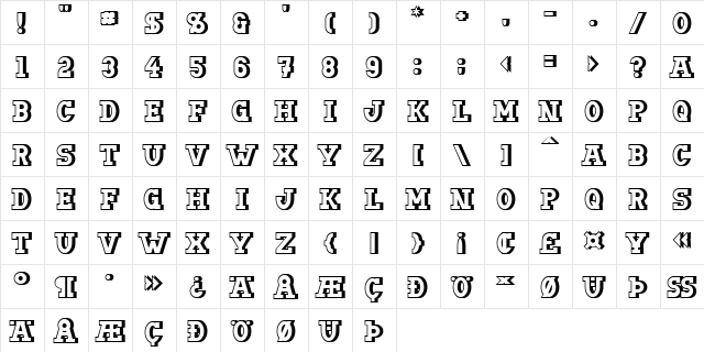 DoergonBackshift Regular font glyphpreview
