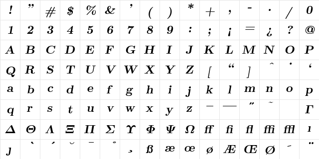 cmbxsl10 Regular font glyphpreview