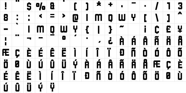 Rowdy Space Pirates Regular font glyphpreview