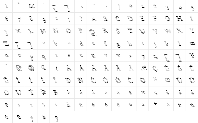 FZ ROMAN 17 HOLLOW LEFTY Normal font glyphpreview