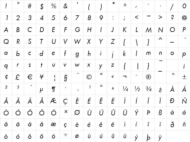 Function BookItalic font glyphpreview