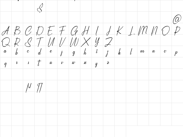 Qhinanttika Personal Use Only Regular font glyphpreview