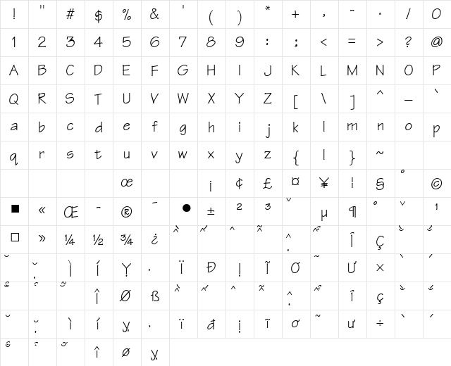 VNI-Tekon Normal font glyphpreview