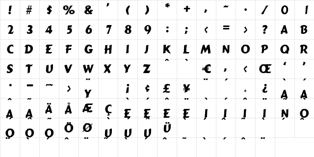 Firestone Regular font glyphpreview